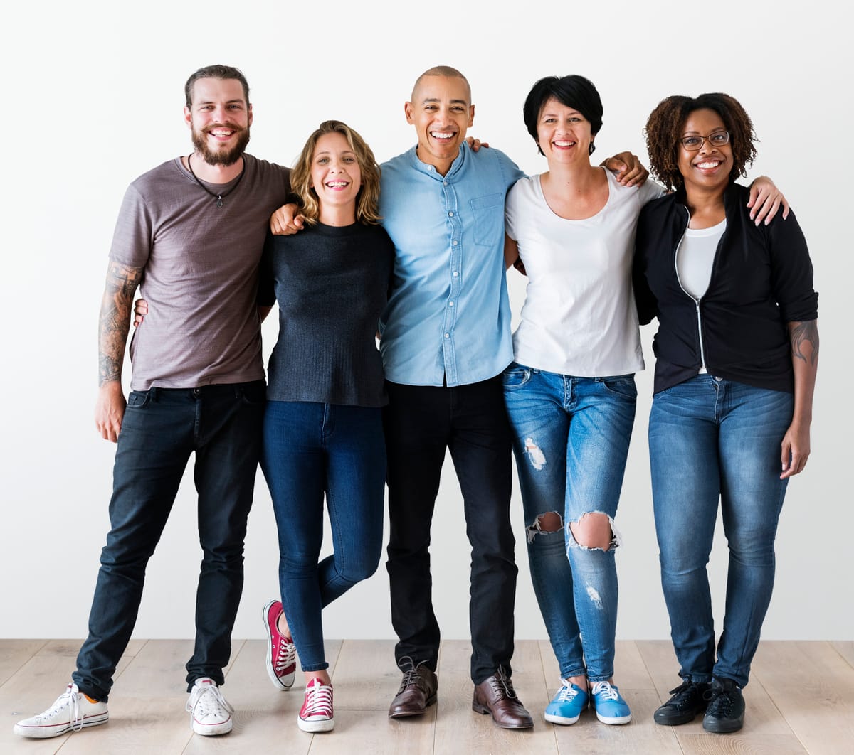 A goup of people smiling